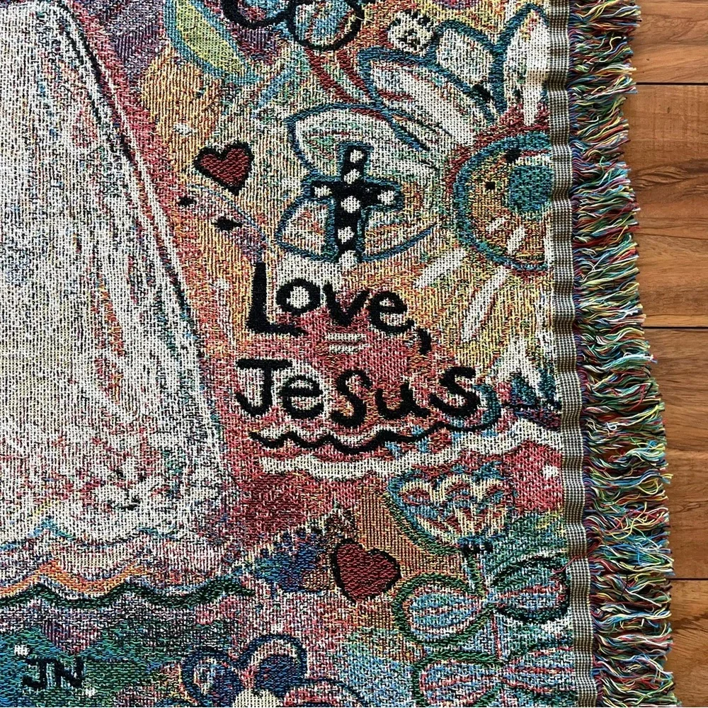 First Communion Girl Tapestry By Jen Norton Welcome to My Table Tapestry Throw